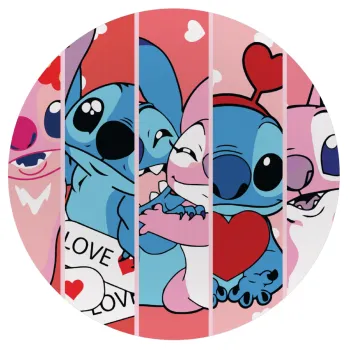 Lilo & Stitch Love, Mousepad Round 20cm