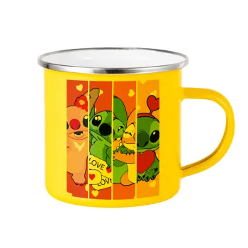 Lilo & Stitch Love, Yellow Enamel Metallic Cup 360ml