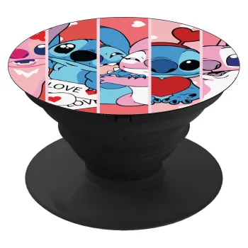 Lilo & Stitch Love, Phone Holders Stand  Black Hand-held Mobile Phone Holder