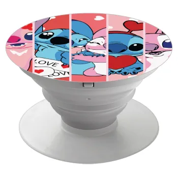 Lilo & Stitch Love, Phone Holders Stand  White Hand-held Mobile Phone Holder