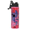 Metallic water bottle with safety lid, 850ml aluminum