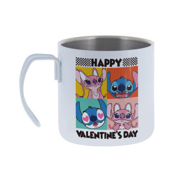 Lilo & Stitch Happy valentines day, Mug Stainless steel double wall 400ml