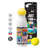 Tennis ball Metal mug thermos White, double wall, 550ml