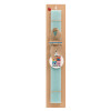 Easter Set, wooden keychain & aromatic flat Easter candle (30cm) (TURQUOISE)