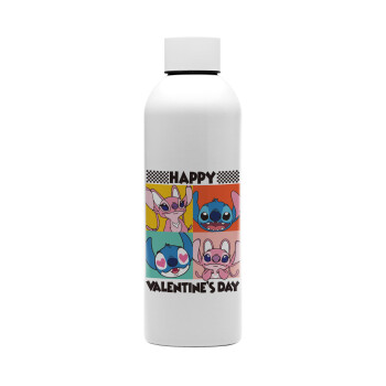 Lilo & Stitch Happy valentines day, Μεταλλικό παγούρι νερού, 304 Stainless Steel 800ml