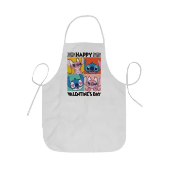 Lilo & Stitch Happy valentines day, Ποδιά Σεφ ολόσωμη κοντή  Παιδική (44x62cm)
