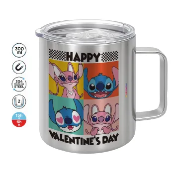Lilo & Stitch Happy valentines day, Κούπα Ανοξείδωτη διπλού τοιχώματος 300ml