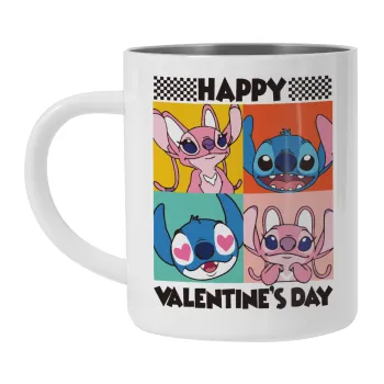 Lilo & Stitch Happy valentines day, Mug Stainless steel double wall 300ml