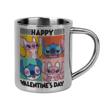 Lilo & Stitch Happy valentines day, Κούπα Ανοξείδωτη διπλού τοιχώματος 300ml