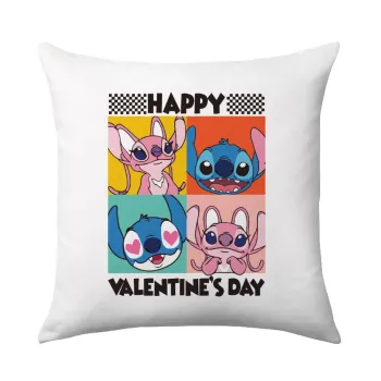 Lilo & Stitch Happy valentines day, Sofa cushion 40x40cm includes filling