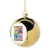 Golden Christmas tree ball ornament 8cm