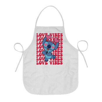 Lilo & Stitch Love vibes, Ποδιά Σεφ Ολόσωμη κοντή Ενηλίκων (63x75cm)