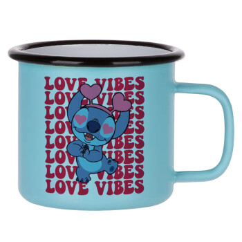 Lilo & Stitch Love vibes, Κούπα Μεταλλική εμαγιέ ΜΑΤ σιέλ 360ml