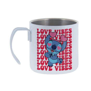 Lilo & Stitch Love vibes, Mug Stainless steel double wall 400ml