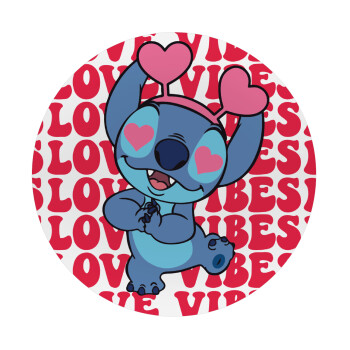Lilo & Stitch Love vibes, Mousepad Στρογγυλό 20cm