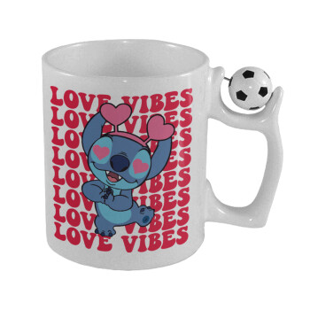 Lilo & Stitch Love vibes, Κούπα με μπάλα ποδασφαίρου , 330ml