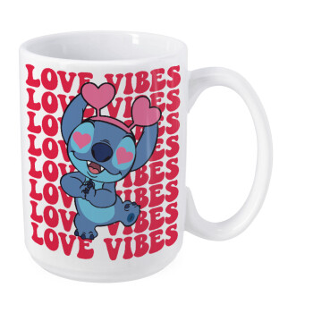 Lilo & Stitch Love vibes, Κούπα Mega, κεραμική, 450ml