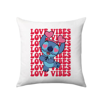 Lilo & Stitch Love vibes, Μαξιλάρι καναπέ 40x40cm περιέχεται το  γέμισμα