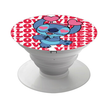 Lilo & Stitch Love vibes, Phone Holders Stand  White Hand-held Mobile Phone Holder