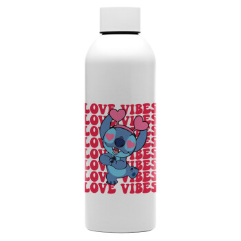 Lilo & Stitch Love vibes, Μεταλλικό παγούρι νερού, 304 Stainless Steel 800ml