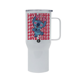 Lilo & Stitch Love vibes, Mega Stainless steel Tumbler with lid, double wall 750L