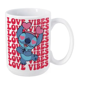 Lilo & Stitch Love vibes, Κούπα Mega, κεραμική, 450ml