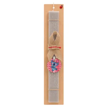 Lilo & Stitch Love vibes, Easter Set, wooden keychain & scented Easter candle flat (30cm) (GRAY)