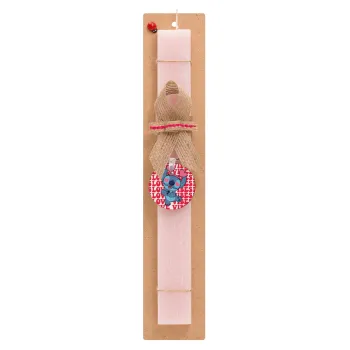 Lilo & Stitch Love vibes, Easter Set, wooden keychain & scented flat Easter candle (30cm) (PINK)