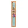 Easter Set, wooden keychain & aromatic flat Easter candle (30cm) (TURQUOISE)