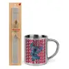 Easter Set, metallic thermal cup (300ml) & Easter aromatic flat candle (30cm) (GRAY)
