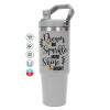ΓΚΡΙ χρώματος Θερμός Ανοξείδωτο 890ml (30oz) με χερούλι