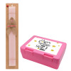 Easter Set, children's snack container PINK & scented flat Easter candle (30cm) (PINK)