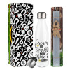Easter candle, metallic white thermos bottle (500ml) & aromatic flat candle (30cm) (GRAY)