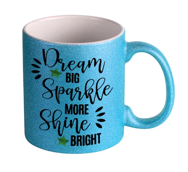 Dream big — Κούπα Σιέλ Glitter που γυαλίζει, κεραμική, 330ml