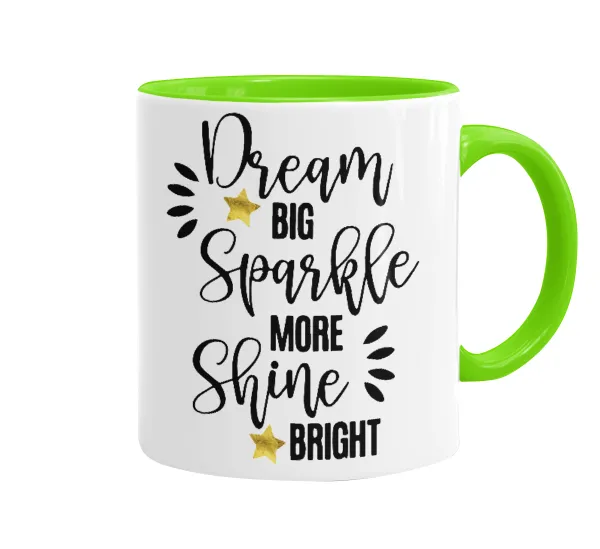Dream big — Κούπα χρωματιστή βεραμάν, κεραμική, 330ml