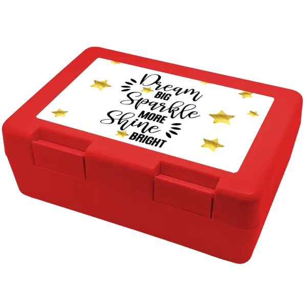 Dream big — Παιδικό δοχείο κολατσιού ΚΟΚΚΙΝΟ 185x128x65mm (BPA free πλαστικό)