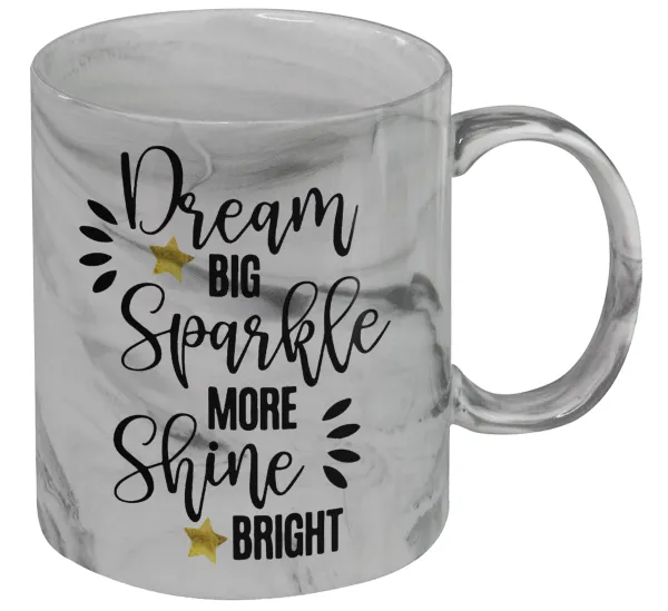 Dream big — Κούπα κεραμική, marble style (μάρμαρο), 330ml