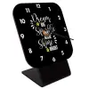 Quartz Wooden table clock with hands (10cm)