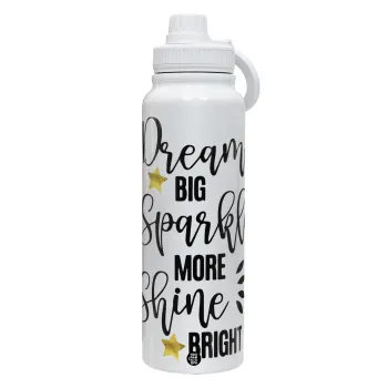 Dream big, Sparkle more, Shine bright, Θερμός 1L Ανοξείδωτο με Βάση Κινητού & Διπλά Τοιχώματα
