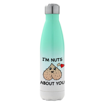 I'm Nuts About You, Metal mug thermos Green/White (Stainless steel), double wall, 500ml
