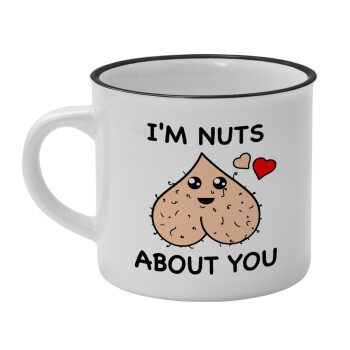 I'm Nuts About You, Κούπα κεραμική vintage Λευκή/Μαύρη 230ml