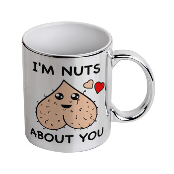 I'm Nuts About You, Κούπα κεραμική, ασημένια καθρέπτης, 330ml