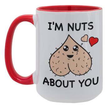 I'm Nuts About You, Κούπα Mega 15oz, κεραμική Κόκκινη, 450ml