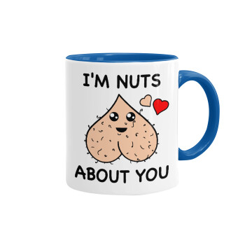 I'm Nuts About You, Κούπα χρωματιστή μπλε, κεραμική, 330ml