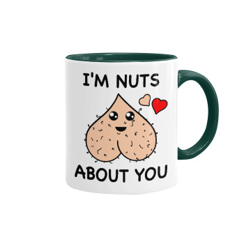 I'm Nuts About You, Mug colored green, ceramic, 330ml