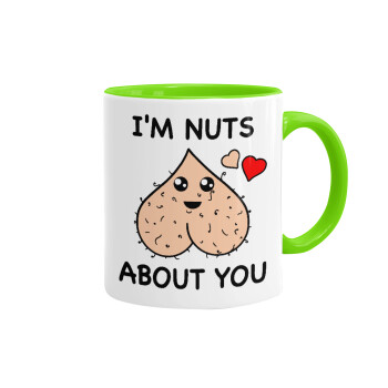 I'm Nuts About You, Mug colored light green, ceramic, 330ml