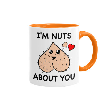 I'm Nuts About You, Κούπα χρωματιστή πορτοκαλί, κεραμική, 330ml