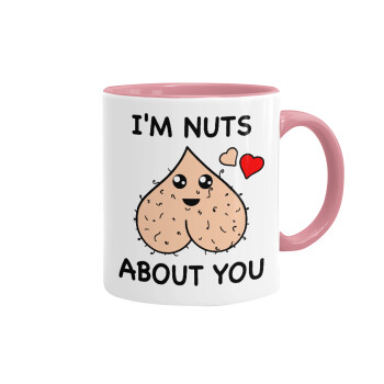 I'm Nuts About You, Mug colored pink, ceramic, 330ml