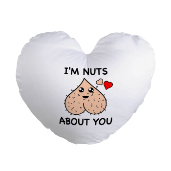 I'm Nuts About You, Μαξιλάρι καναπέ καρδιά 40x40cm περιέχεται το  γέμισμα