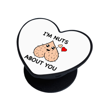 I'm Nuts About You, Phone Holders Stand  καρδιά Μαύρο Βάση Στήριξης Κινητού στο Χέρι